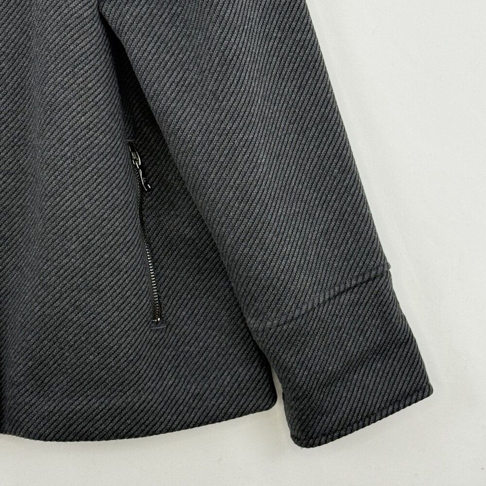 Banana Republic Dark Charcoal Size M Brushed Twill Knit Moto Jacket Coat Cropped - Picture 2 of 16